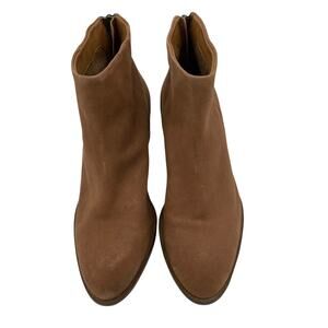 Seychelles Brown Ankle Booties Suede Leather Back Zipper Slip On Like New Size 6